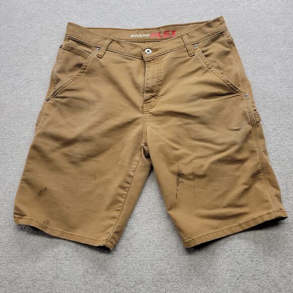 Dickies Other - Dickies Flex Work Shorts Mens 32 Brown Carpenter Utility Stretch Canvas